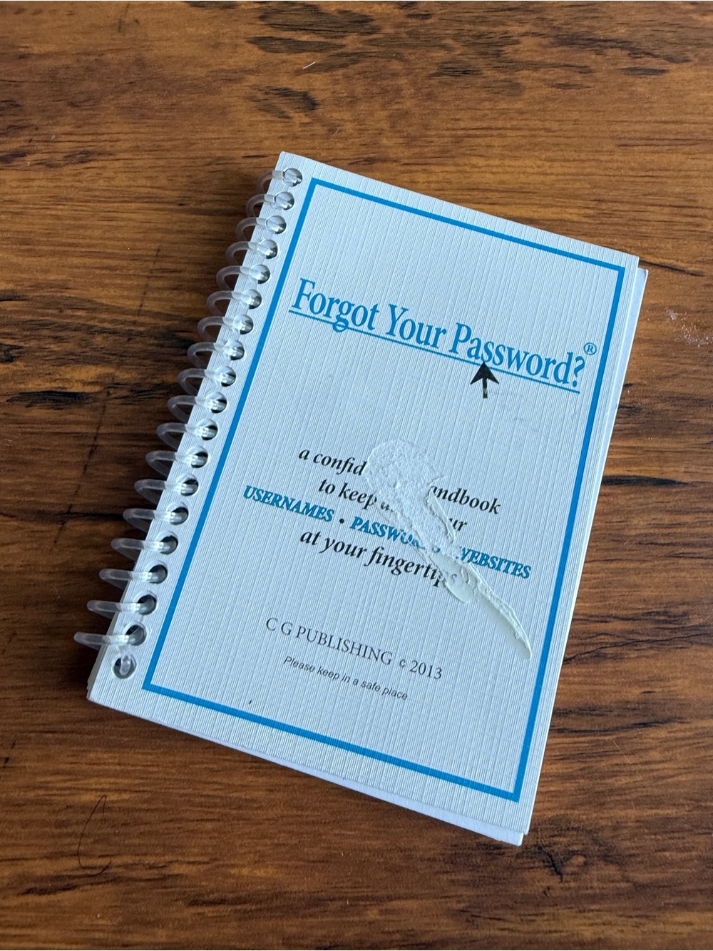 Forgot Your Password? Password Keeper Book Organizer 2013 Spiral Notebook